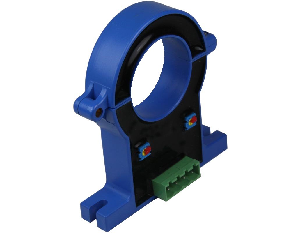 Bidirectional Split Core Hall Effect DC Current Sensor CYHCT-L35B, Output: 0~±5 V DC, Power Supply: +12 V DC, Window: Ø 35 mm, Connector: Phoenix
