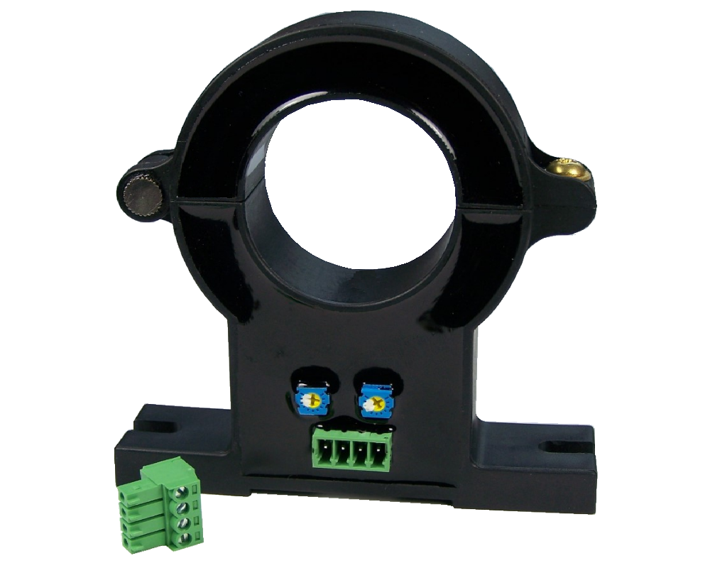 Unidirectional Split Core Hall Effect DC Current Sensor CYHCT-C3TV, Output: 0-5 V DC, Power Supply: +24 V DC, Window: Ø 40,5 mm, Connector: Phoenix