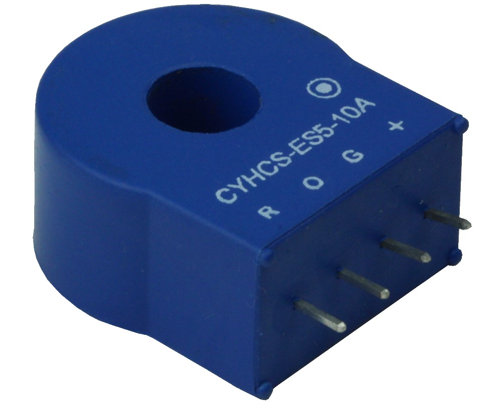 Hall-Effekt AC/DC Stromsensor mit geschlossener Kreisstruktur CYHCS-ES5, Ausgangssignal: +2.5 V DC ±1 V AC/DC, Versorgungsspannung: +5 V DC, Fenster: Ø 8.5 mm