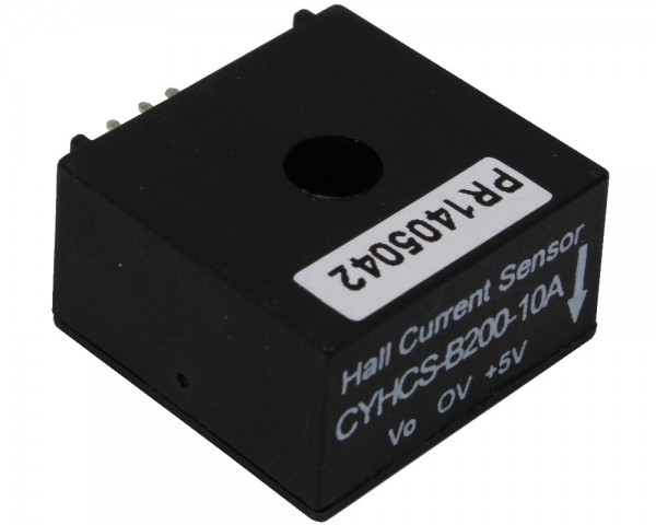 Closed Loop Hall Effect AC/DC Current Sensor CYHCS-B200, Output: +2.5 V DC ±1 V AC/DC, Power Supply: +5 V DC, Window: Ø 5 mm