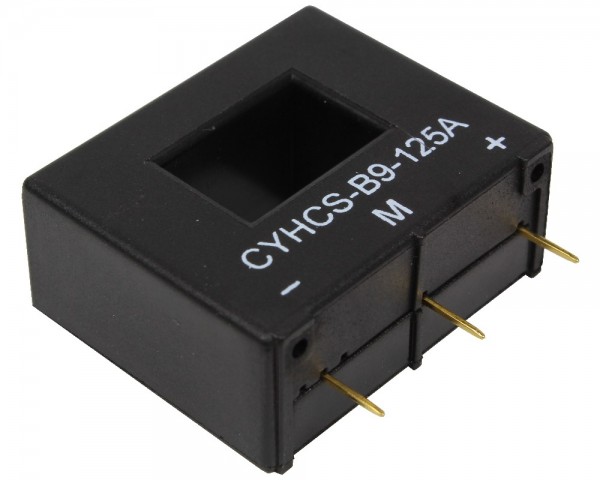 Hall-Effekt AC/DC Stromsensor mit geschlossener Kreisstruktur CYHCS-B9, Ausgangssignal: 100 mA / 125 mA AC/DC, Versorgungsspannung: ±15 V DC, Fenster: 15.2 x 10.2 mm