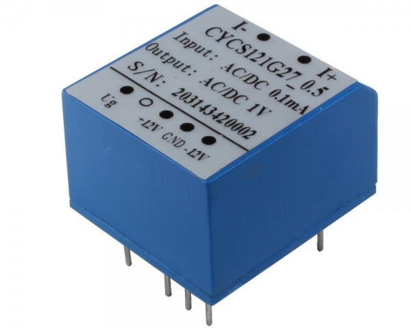 AC/DC Current Sensor CYCS121G27, Output: instantaneous voltage 0-1V AC/DC, Power Supply: ±12V DC