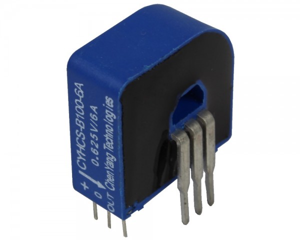 Hall-Effekt AC/DC Stromsensor mit geschlossener Kreisstruktur CYHCS-B100, Ausgangssignal: 2.5 V DC ±0.625 V AC/DC, Versorgungsspannung:+5 V DC, Fenster: 6.6 x 4.3 mm
